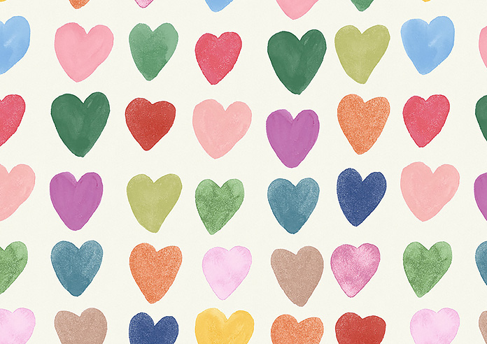 Wee Blue Bell Love Hearts, Multi - Twist&Fit Roman Blind - Image 7